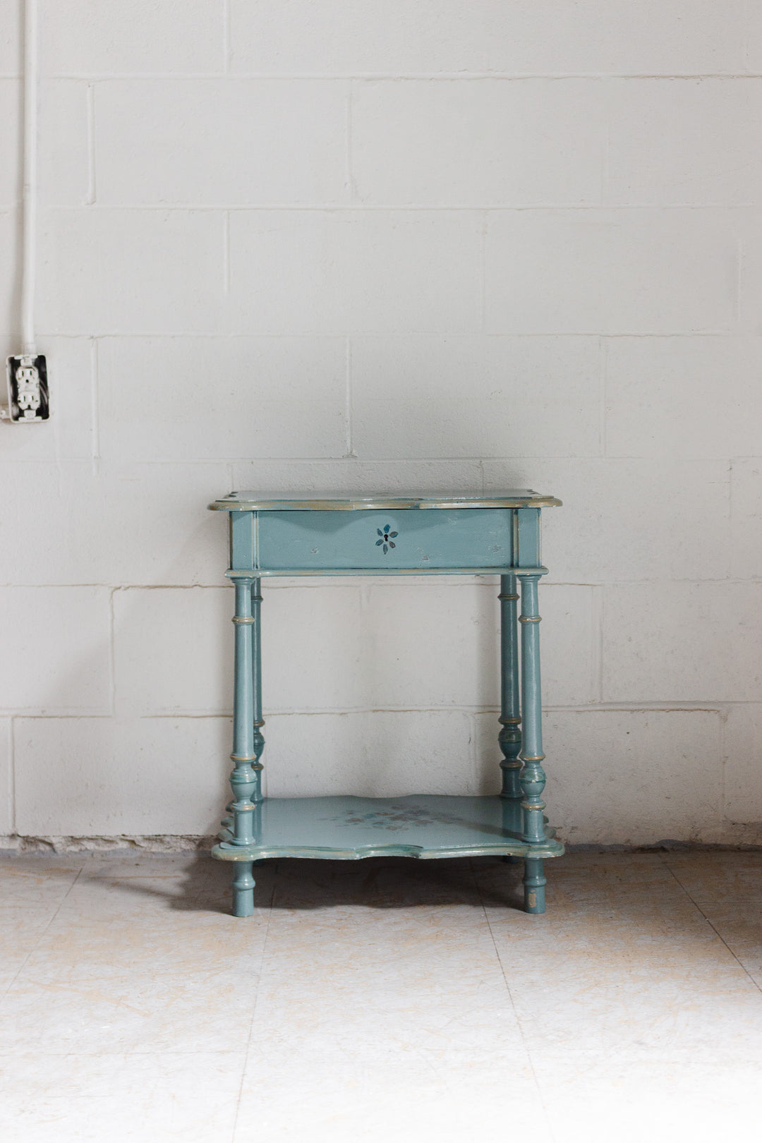 vintage french robin's egg blue "table à ouvrage"