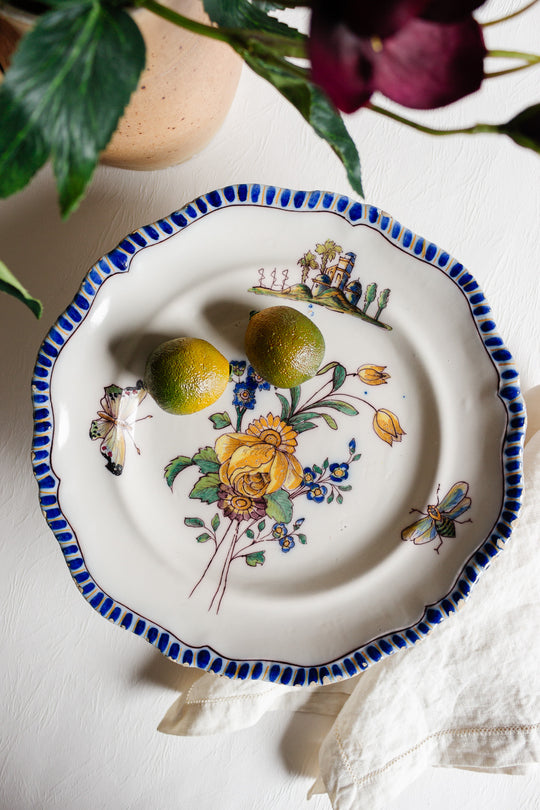 antique french hand painted and signed compotier i