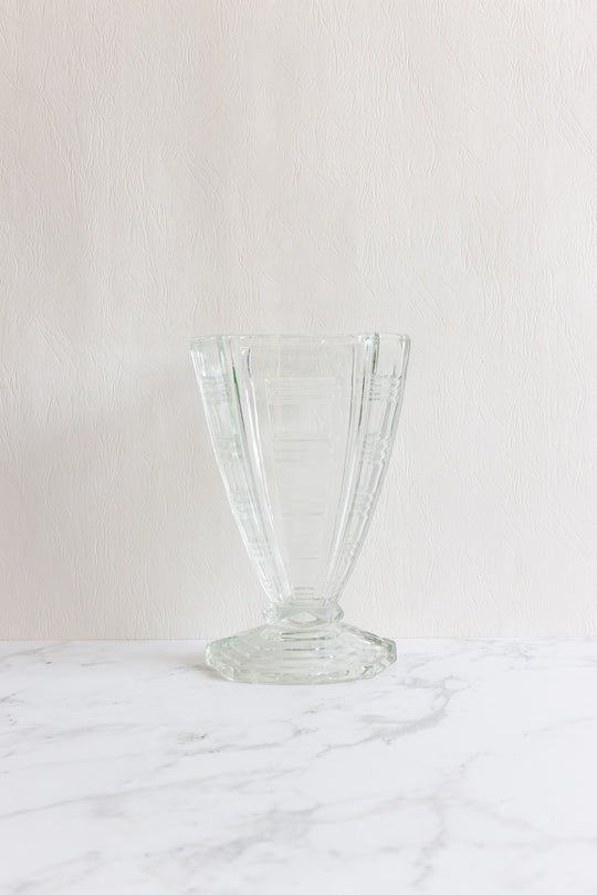 art deco french pressed glass vase