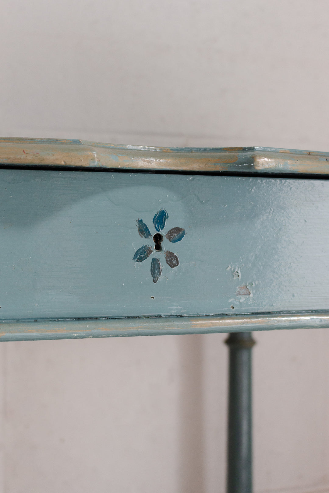 vintage french robin's egg blue "table à ouvrage"