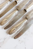 vintage French silver plate knives, set of 6