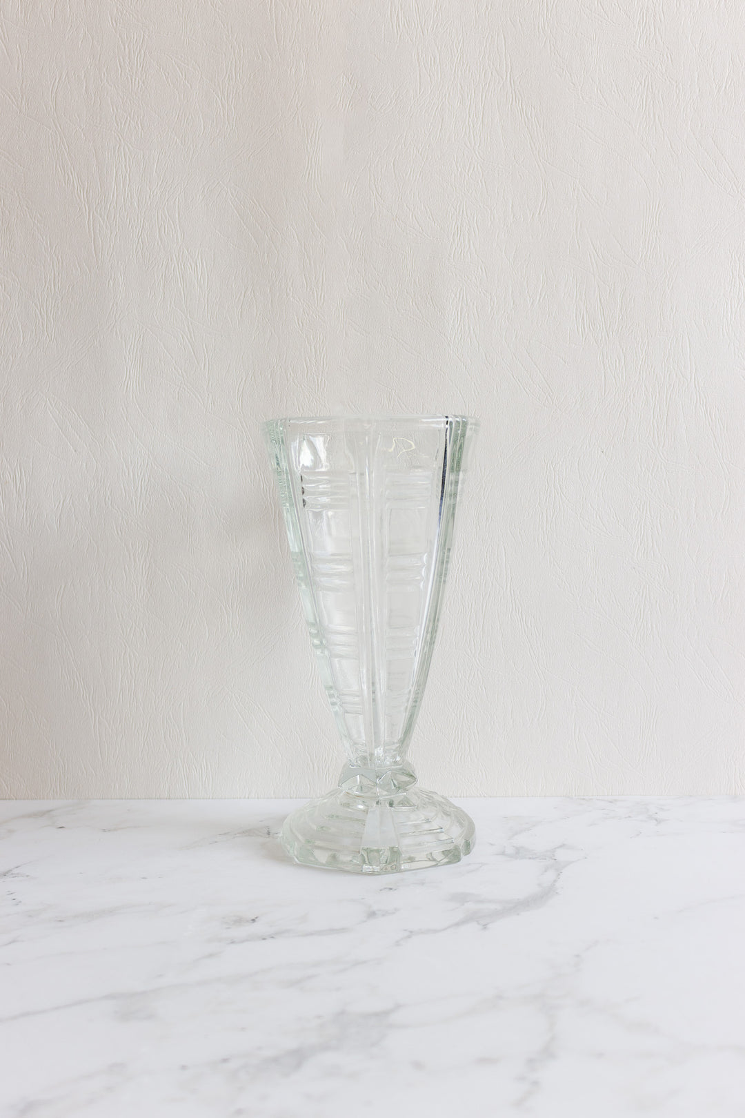 art deco french pressed glass vase
