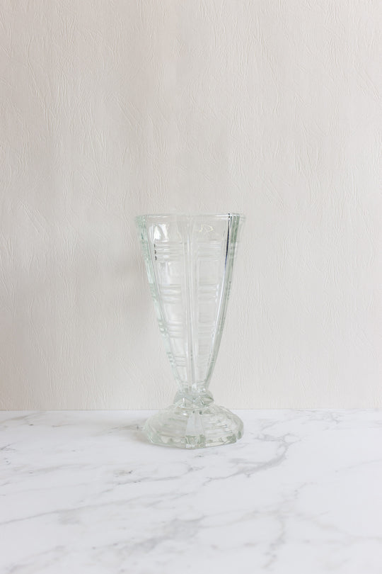 art deco french pressed glass vase