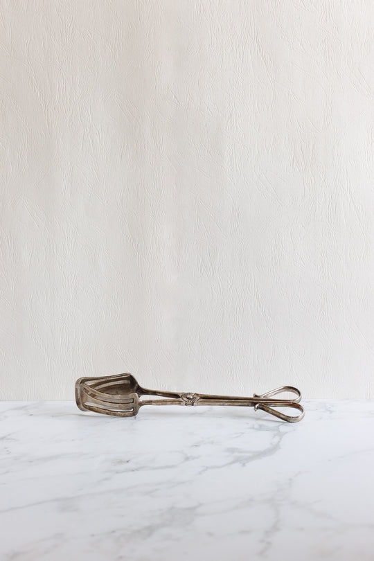 vintage french silverplate serving tongs