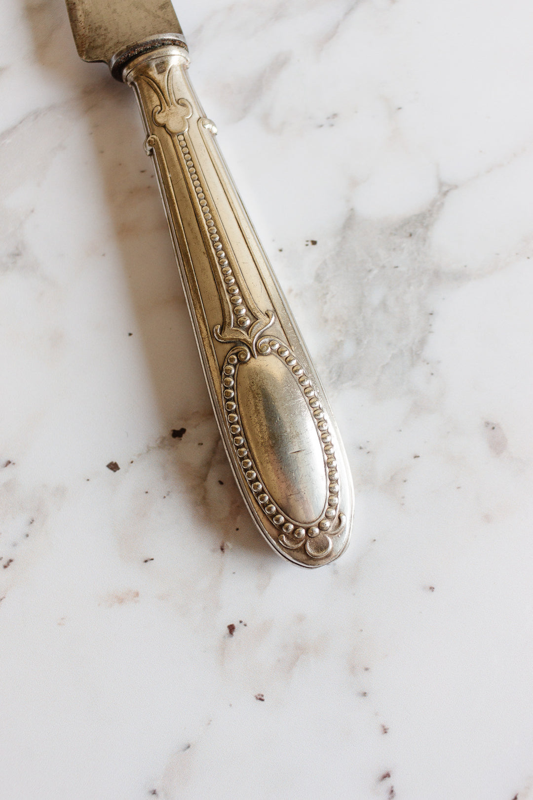 vintage French silver plate knives, set of 6