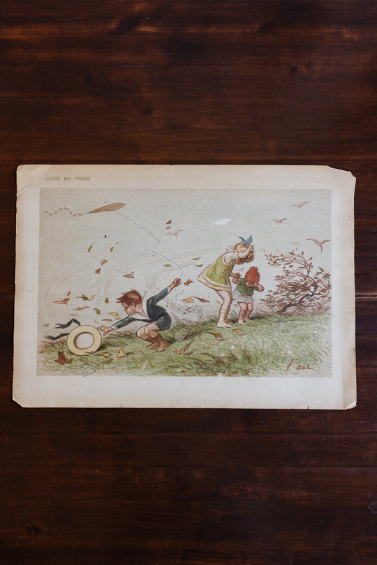 antique french "café de paris" handwritten menu dated 1923