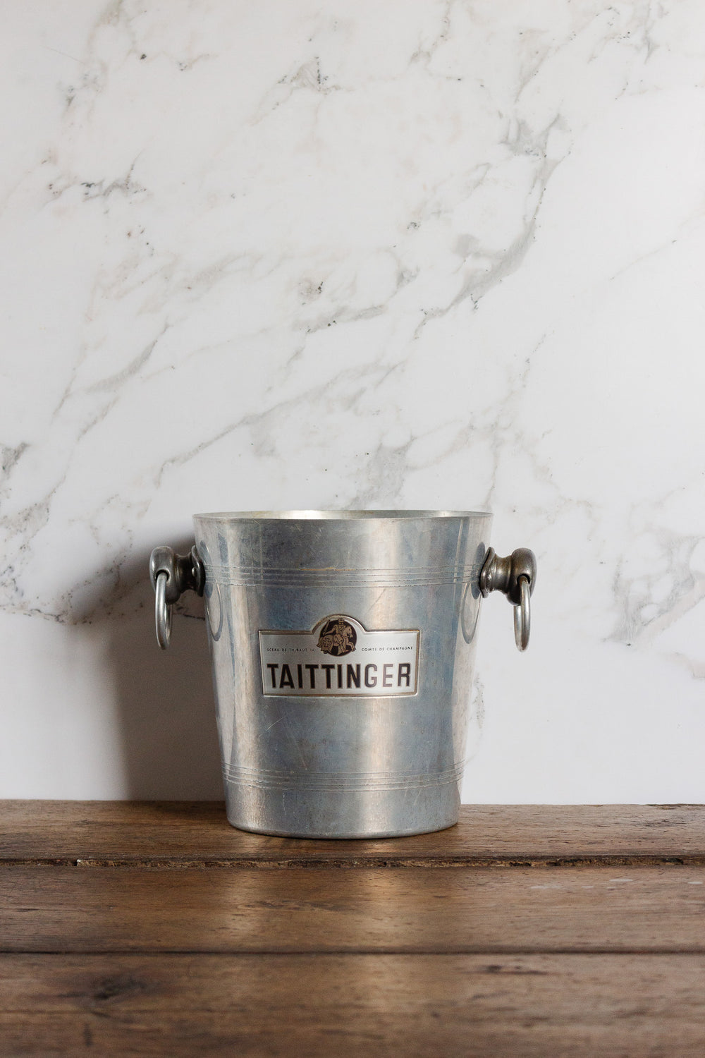 vintage french aluminum Taittinger champagne bucket