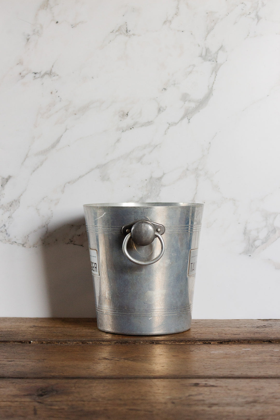 vintage french aluminum Taittinger champagne bucket