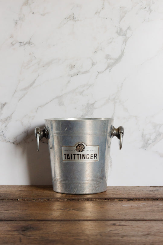 vintage french aluminum Taittinger champagne bucket