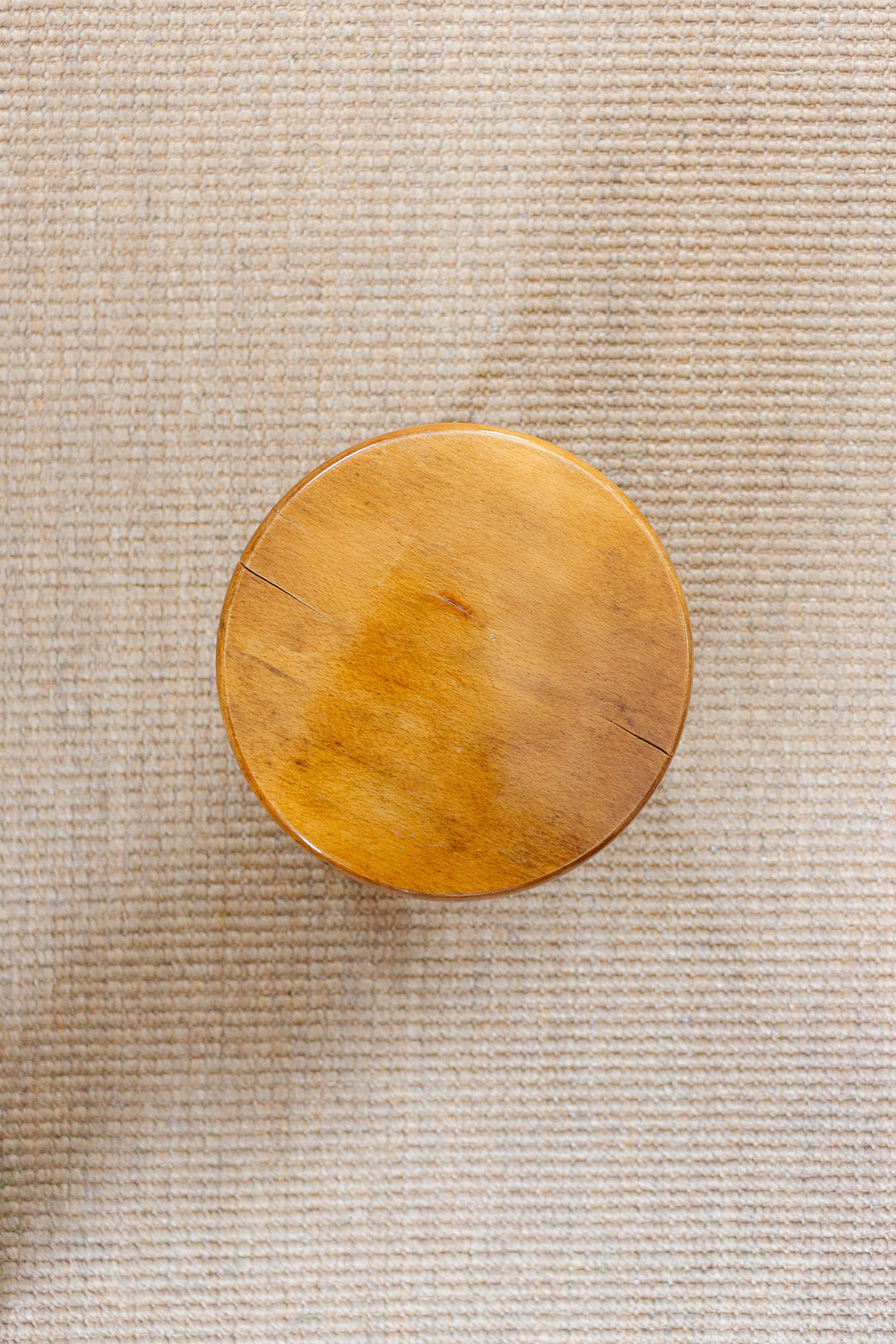 midcentury french petite wood stool