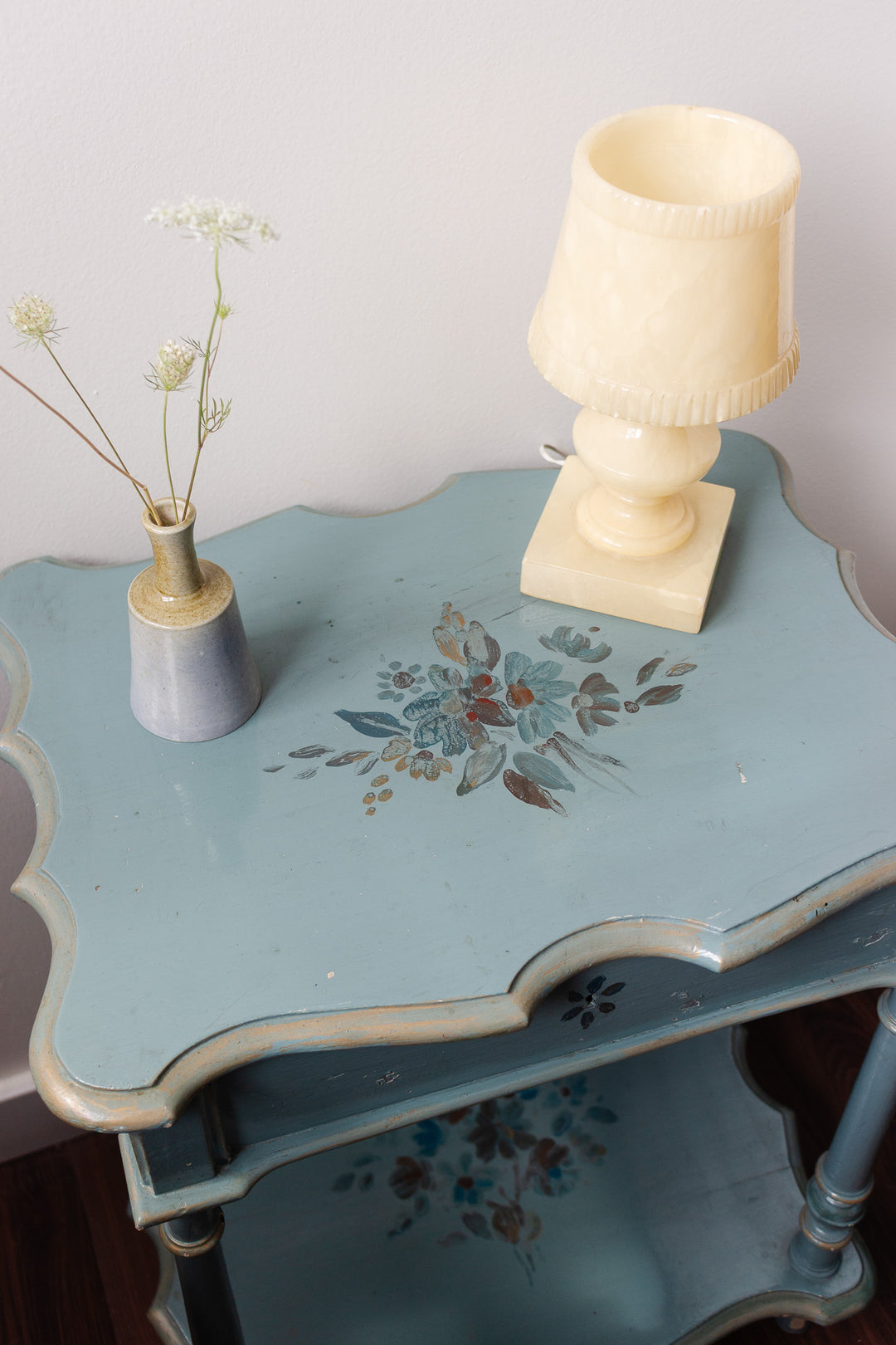 vintage french robin's egg blue "table à ouvrage"