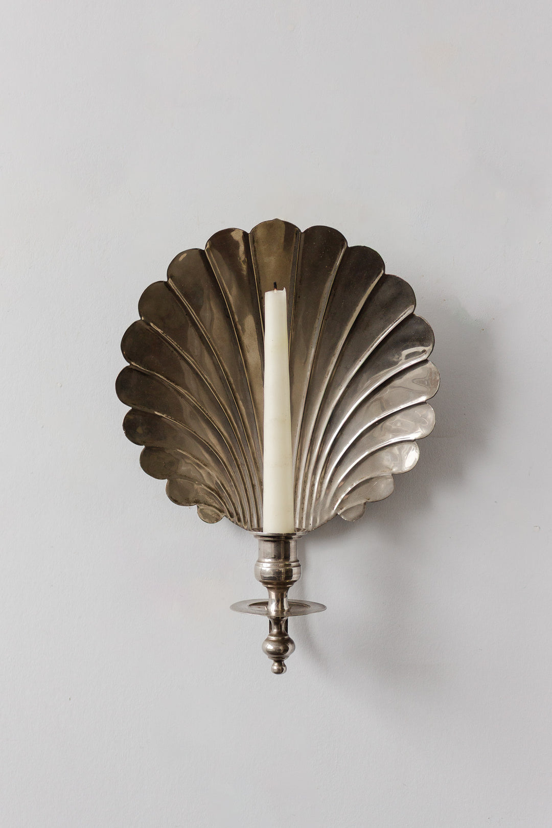 pair of large vintage french brass coquillage sconces