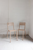 pair of 1950s French ArtProg blush bistro chairs