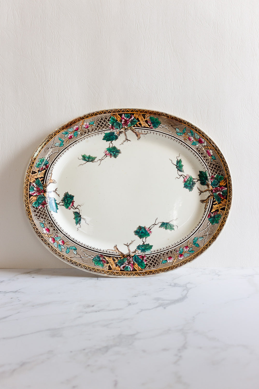 rare antique english “cambridge” Ironstone Platter by R.H. circa 1880–1910