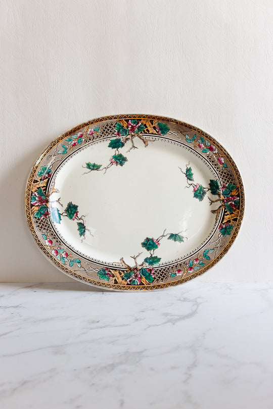 rare antique english “cambridge” Ironstone Platter by R.H. circa 1880–1910