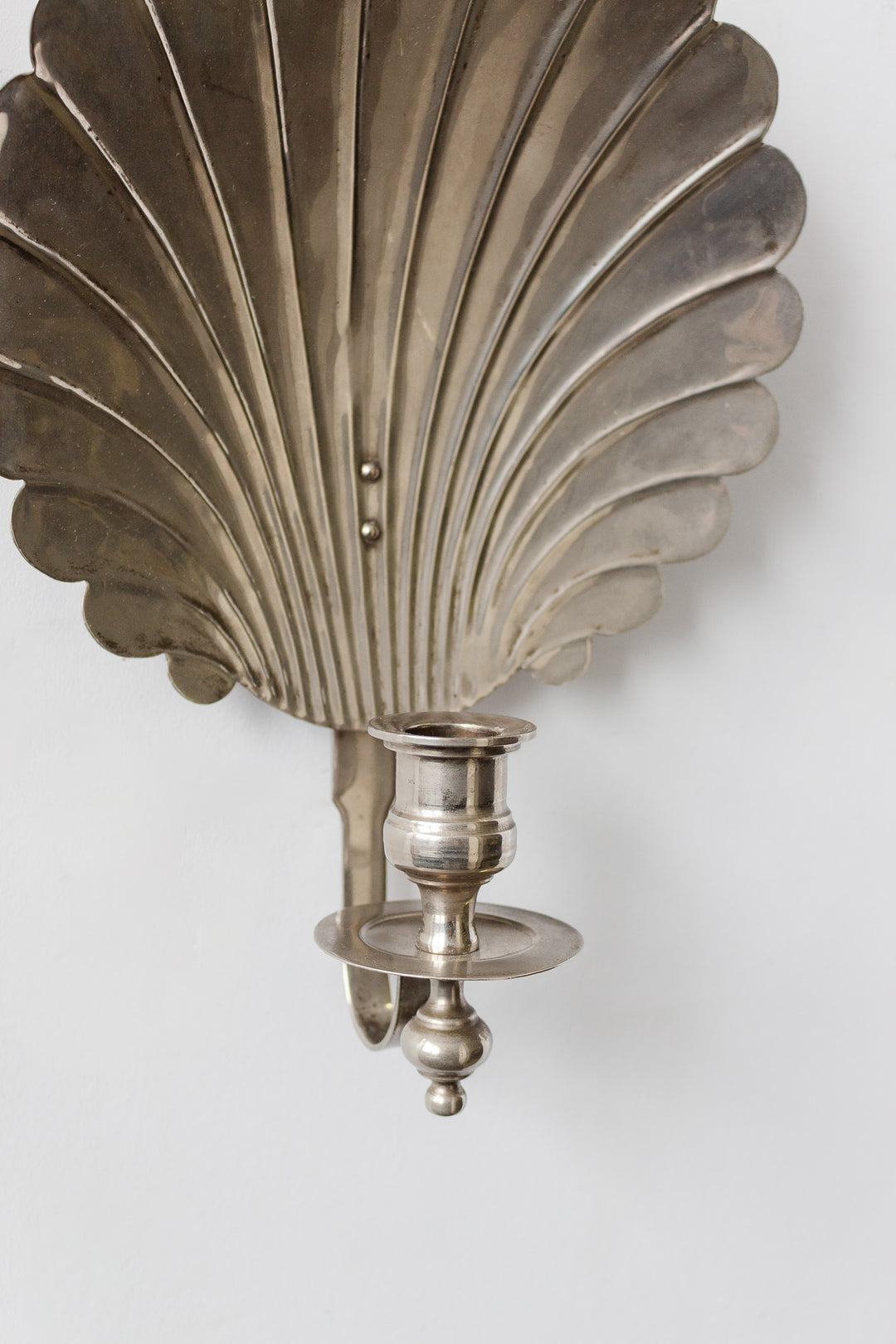 pair of large vintage french brass coquillage sconces