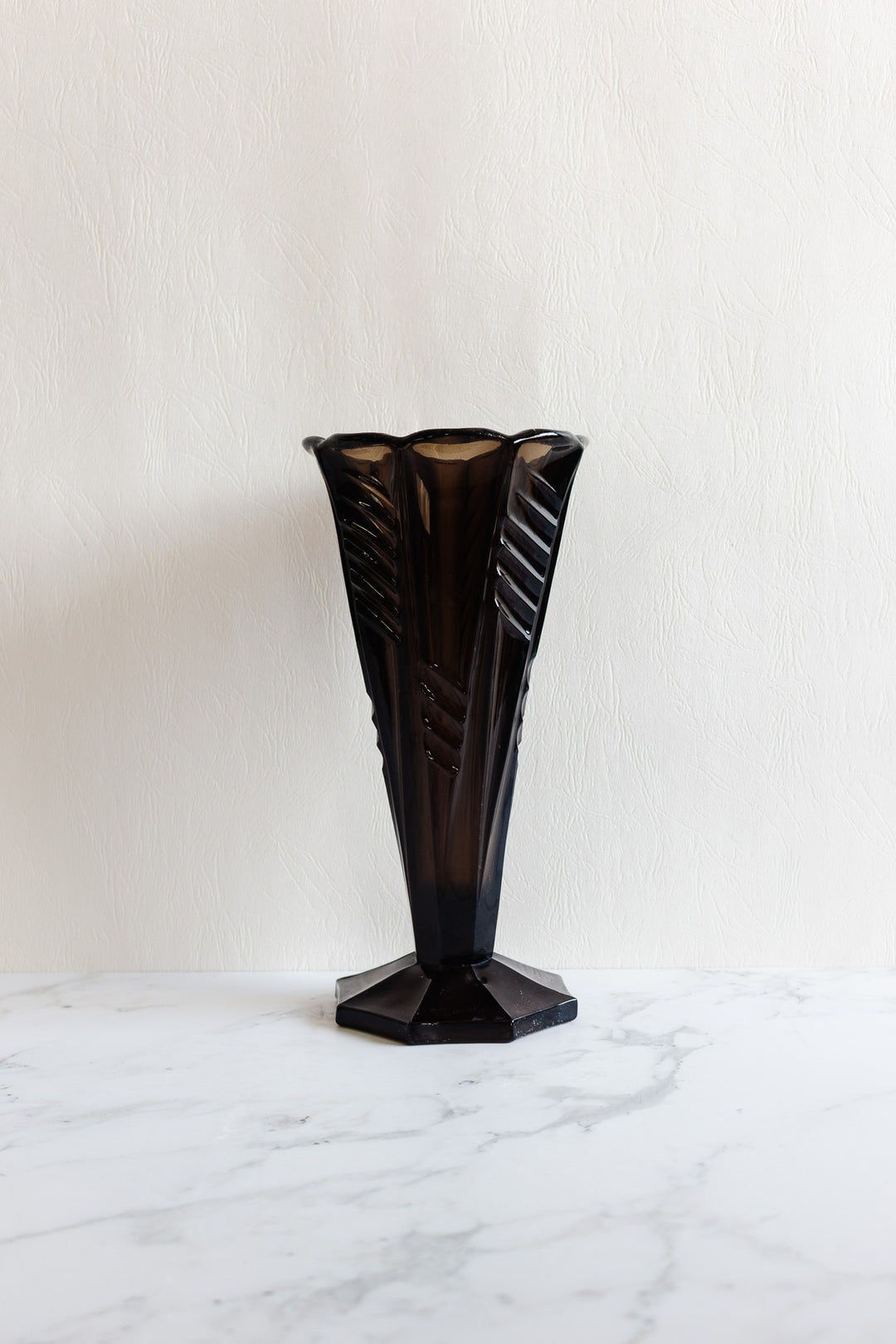 art deco french pressed glass vase