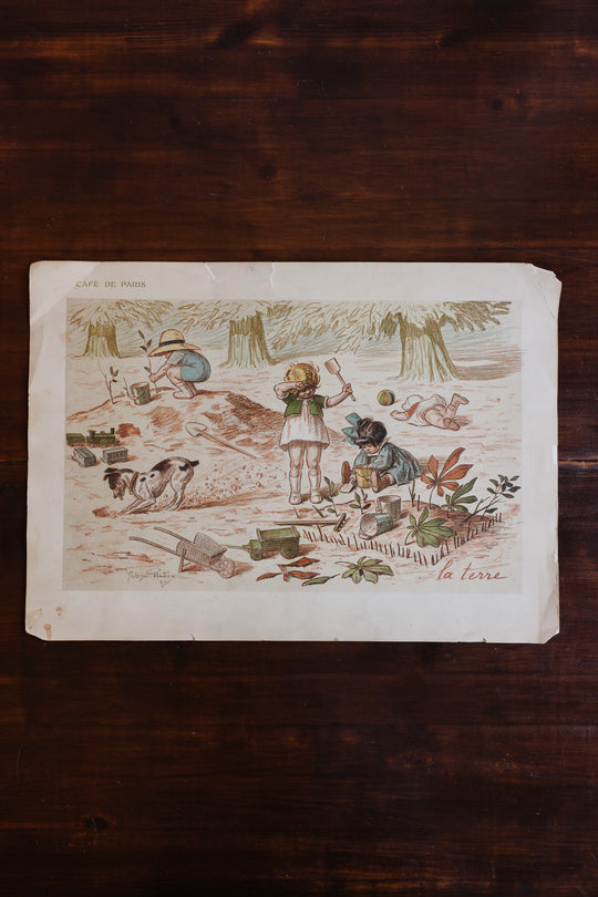 antique french "café de paris" handwritten menu dated 1923