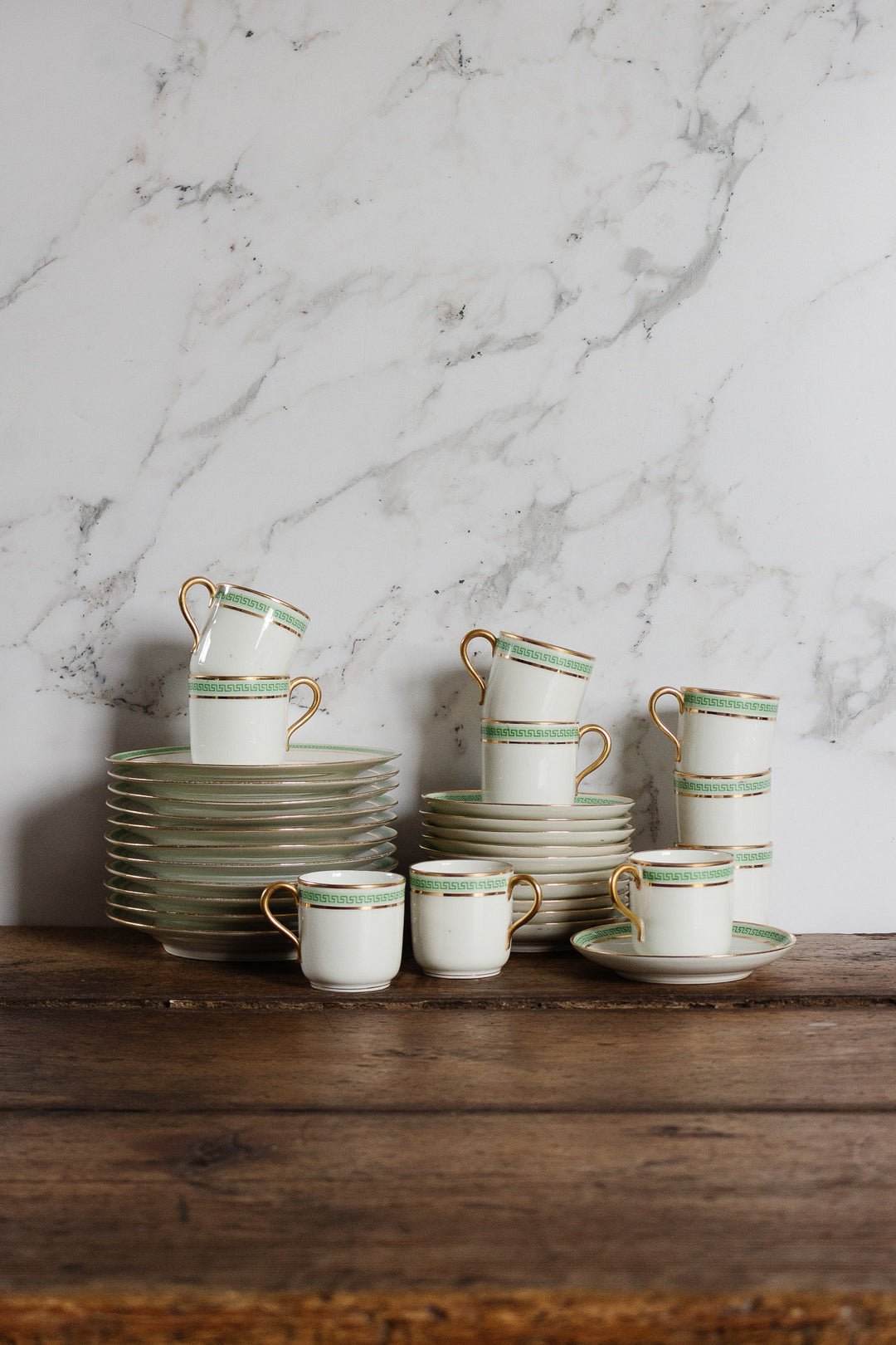 turn of the century D&C L. Bernadaud 22k greek key coffee set