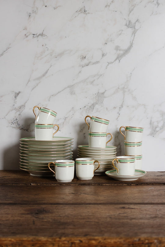 turn of the century D&C L. Bernadaud 22k greek key coffee set