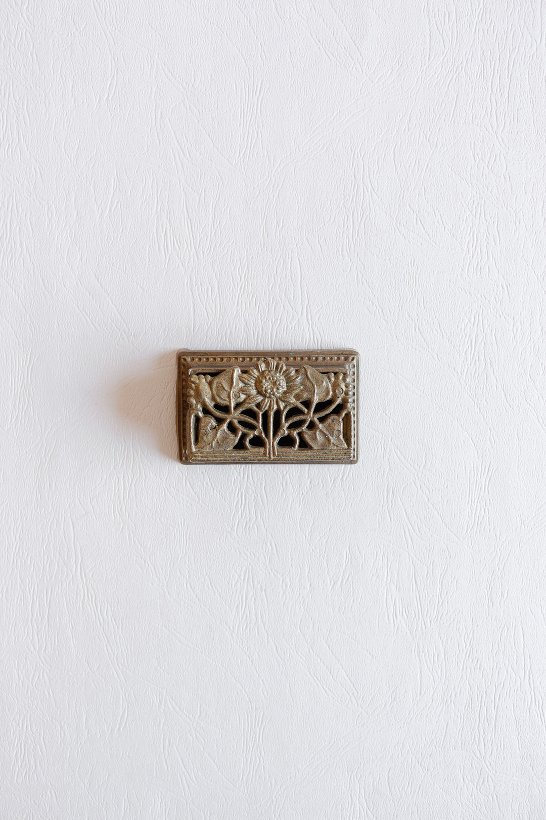 antique french brass stamp box
