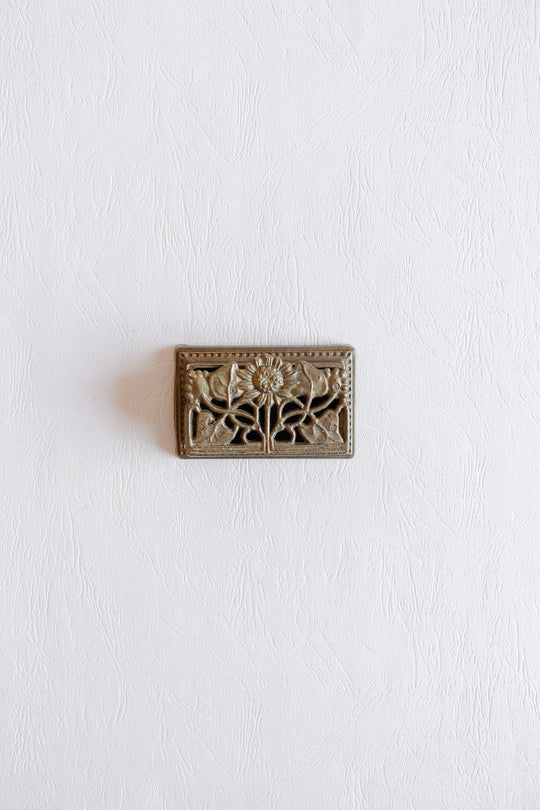 antique french brass stamp box