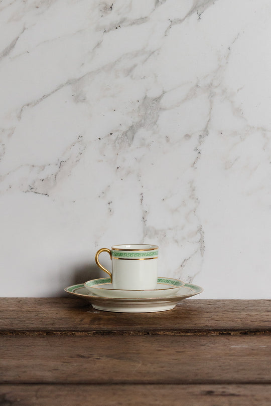 turn of the century D&C L. Bernadaud 22k greek key coffee set