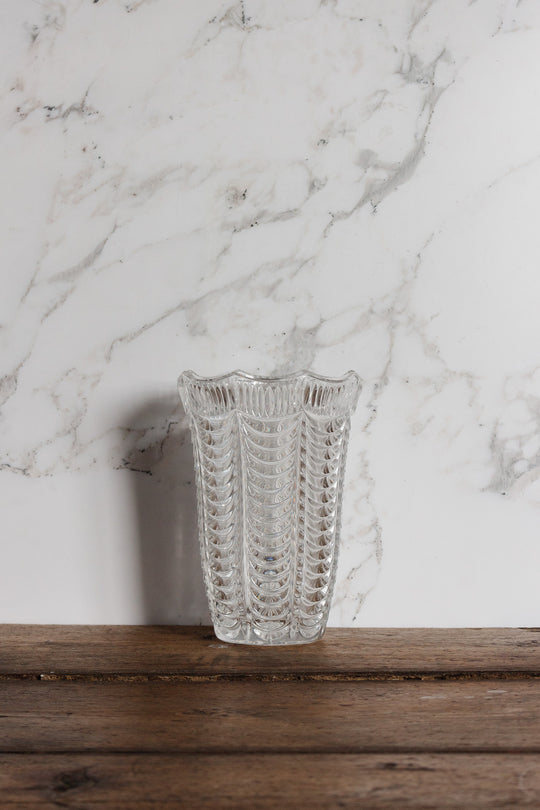 vintage french cut glass florist vase