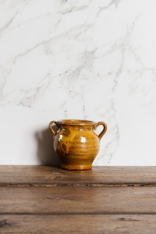 vintage french two tone glazed pot