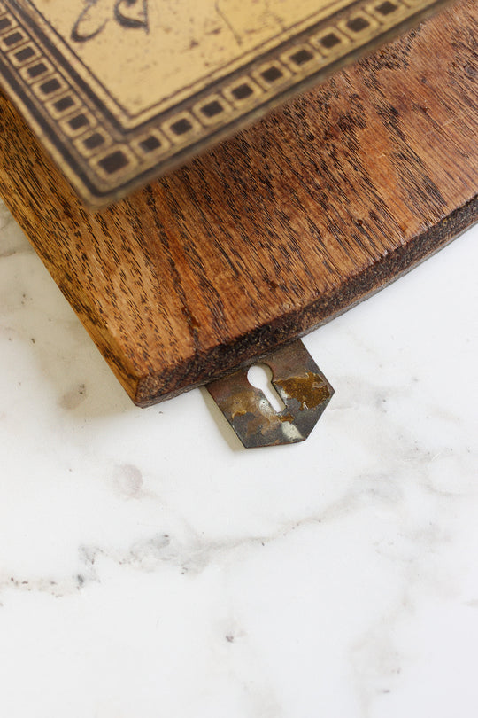 vintage french wood and brass wall mounted "lettres" holder