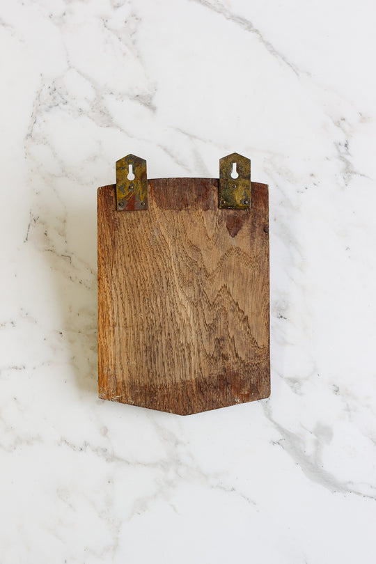 vintage french wood and brass wall mounted "lettres" holder