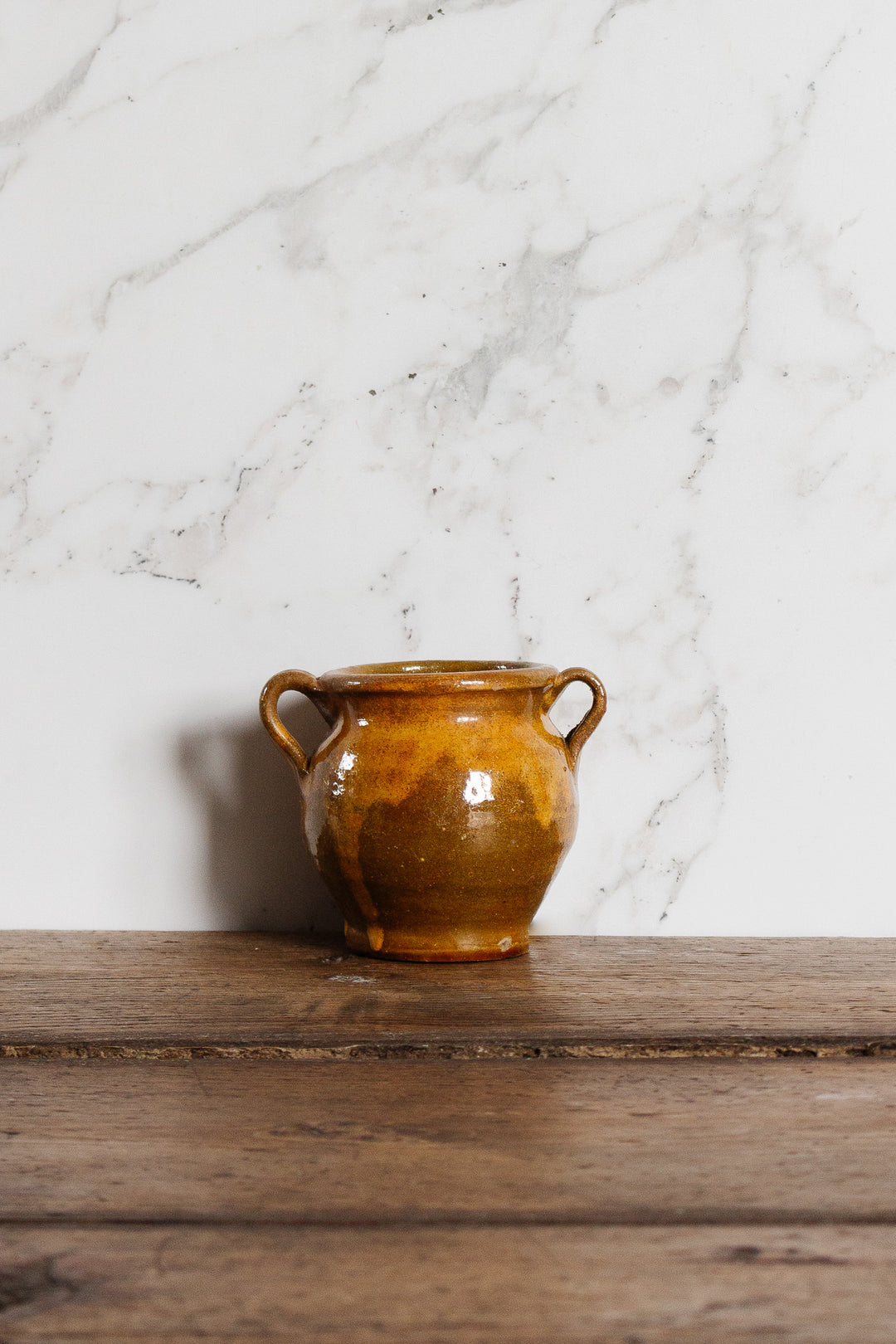 vintage french two tone glazed pot