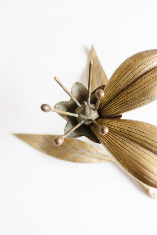 midcentury italian brass sculptural lotus ashtray