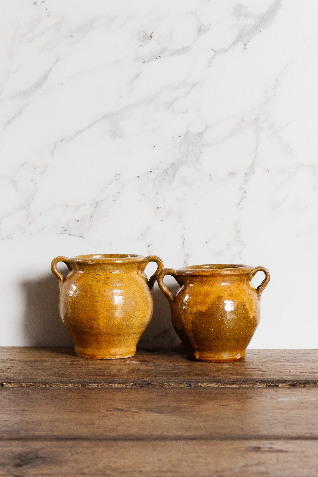 vintage french two tone glazed pot