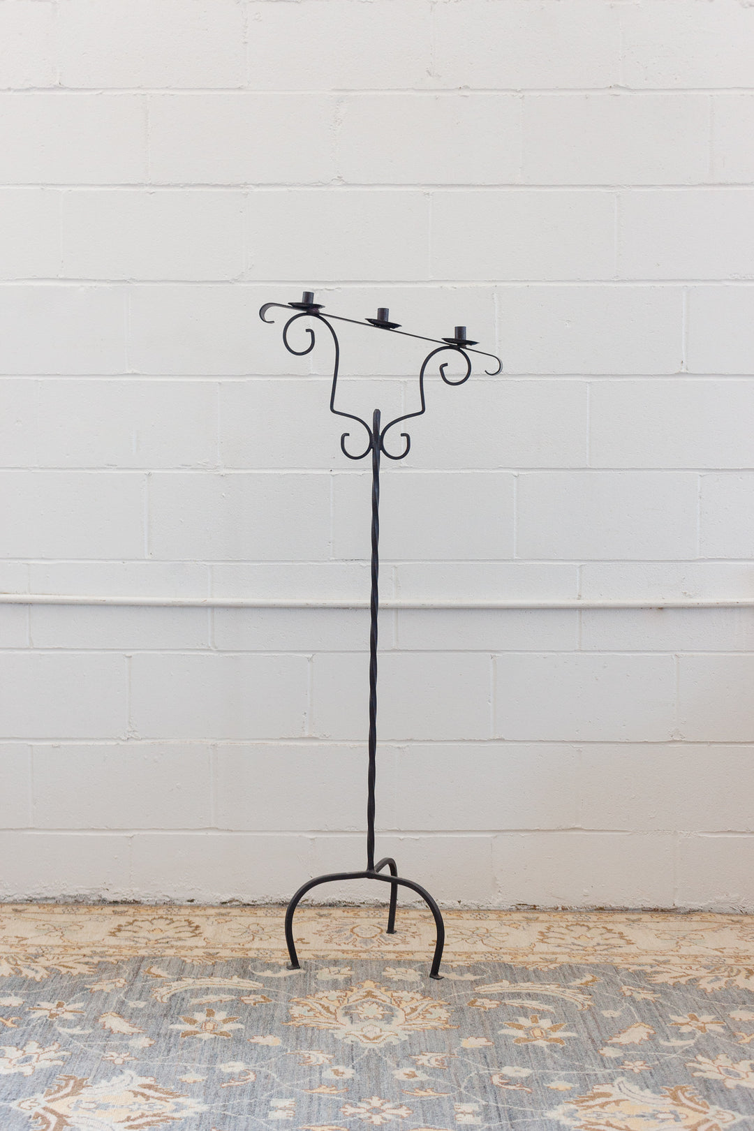 vintage Italian wrought iron altar candelabras