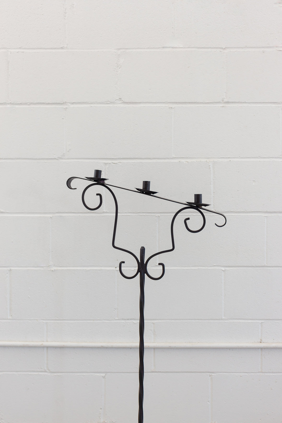 vintage Italian wrought iron altar candelabras