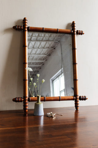 1930s french faux bamboo mirror