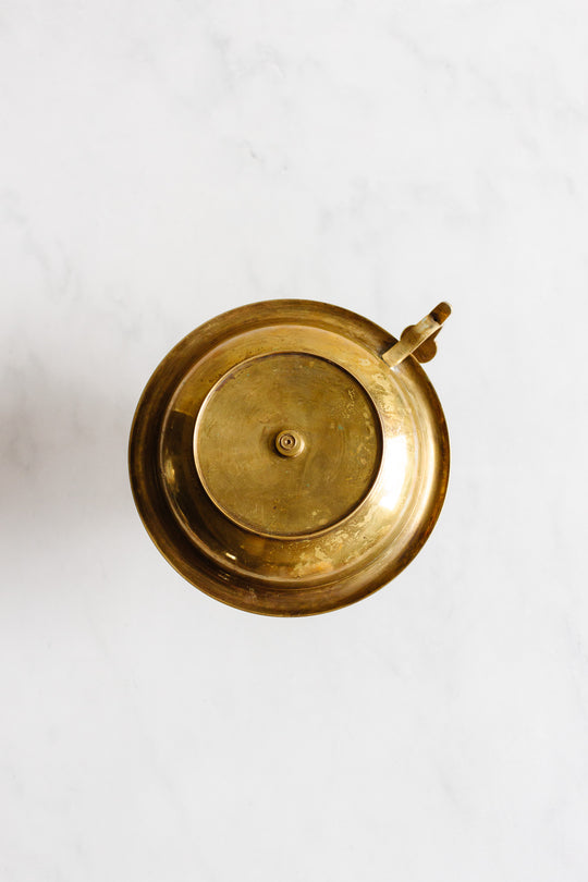 vintage french large brass chamberstick