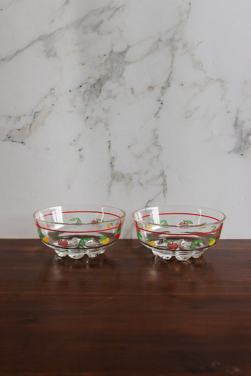 pair of vintage italian dessert glass bowls