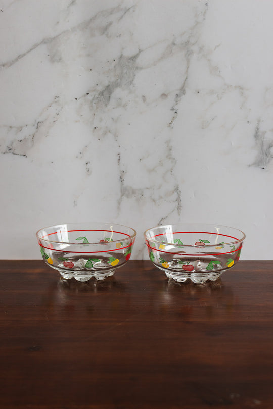 pair of vintage italian dessert glass bowls