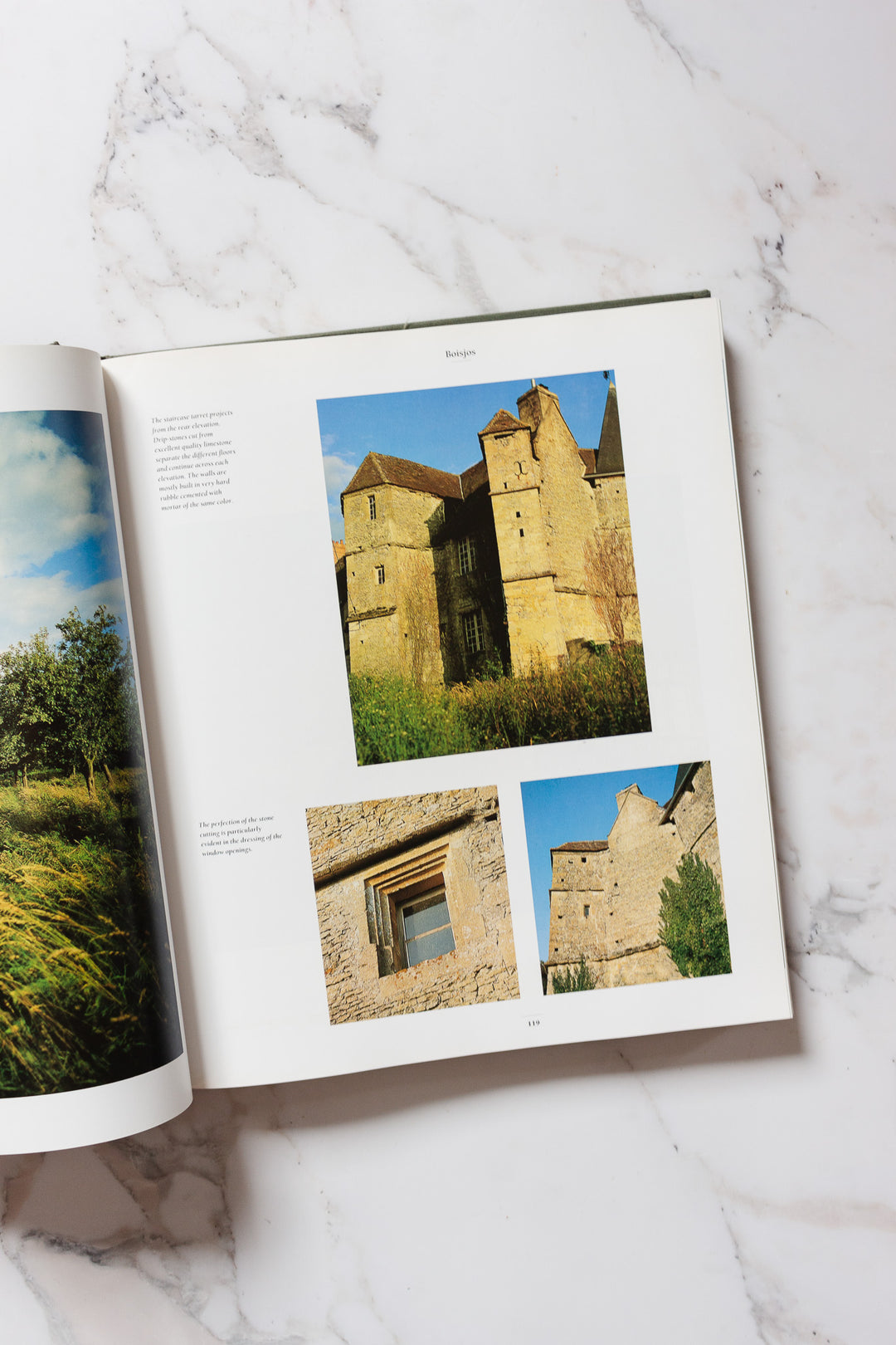 vintage hardcover coffee table book, "manor houses in normandy"