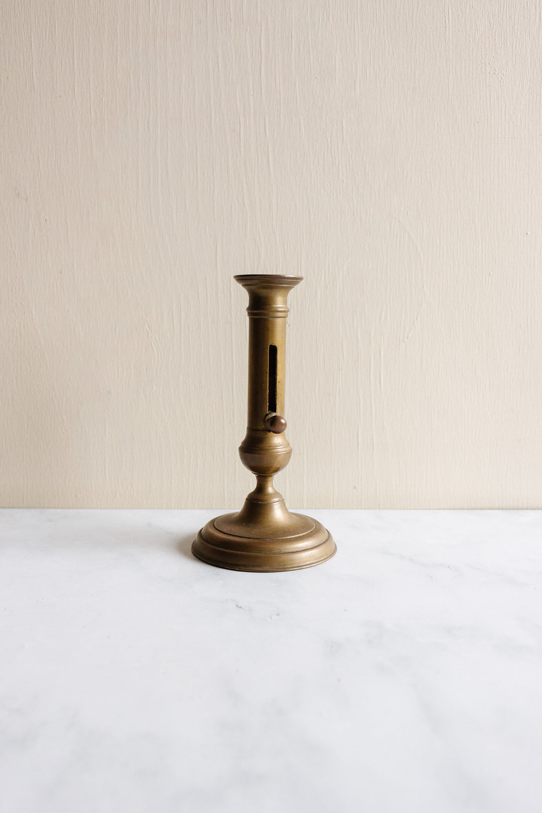 antique french brass push up candlestick
