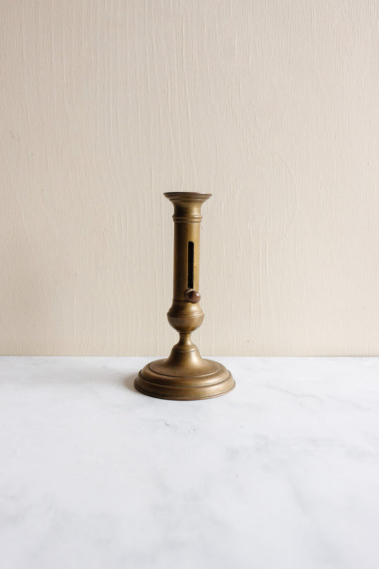 antique french brass push up candlestick