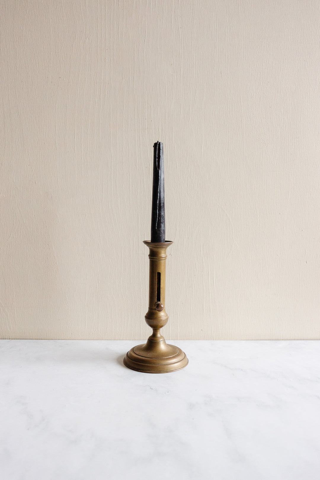 antique french brass push up candlestick