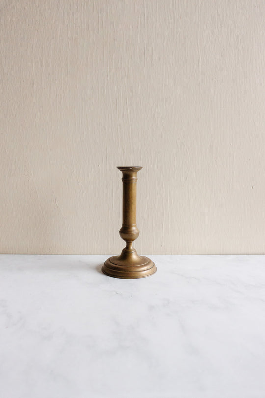 antique french brass push up candlestick
