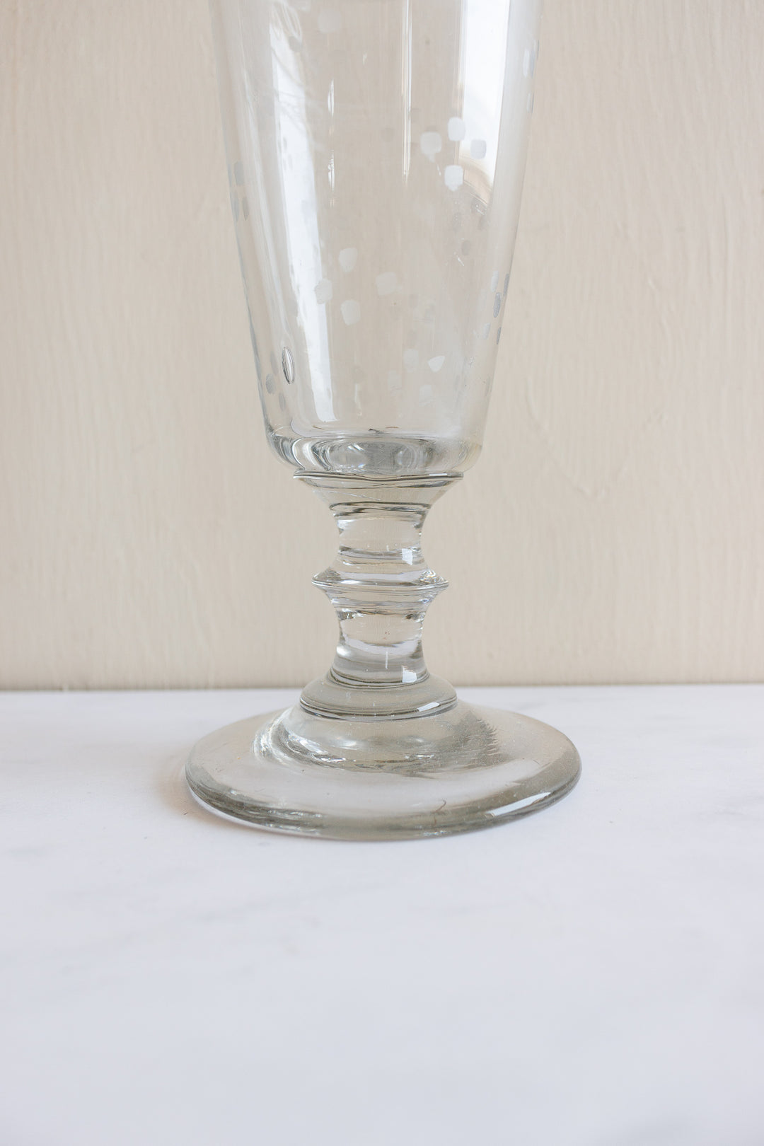 vintage french etched glass fluted vase
