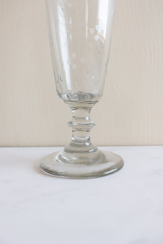 vintage french etched glass fluted vase