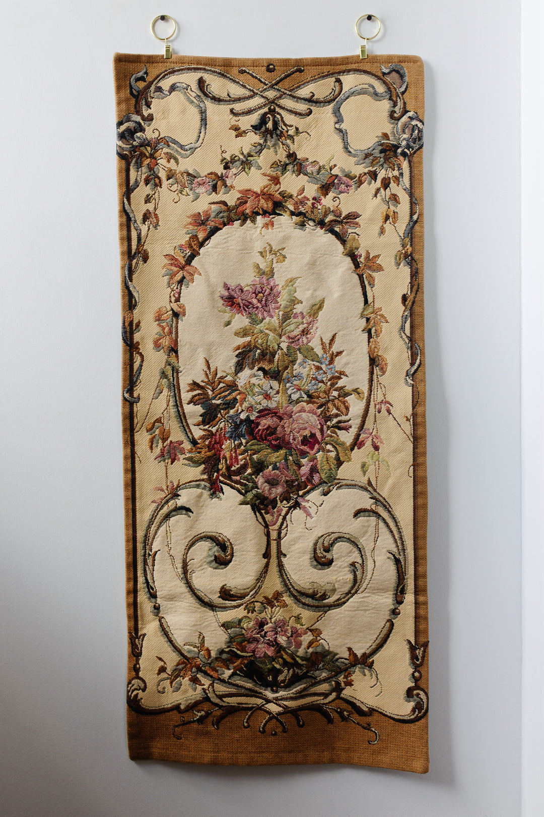 vintage belgian floral tapestry