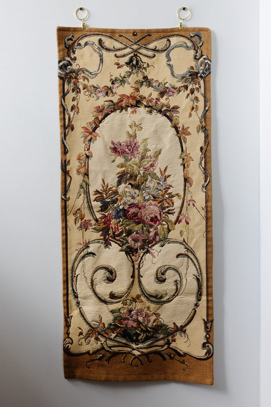 vintage belgian floral tapestry