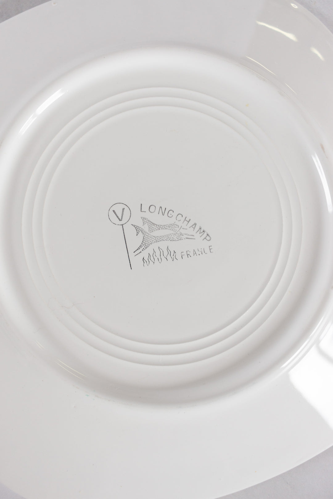 midcentury french longchamp fish plates, set of 6